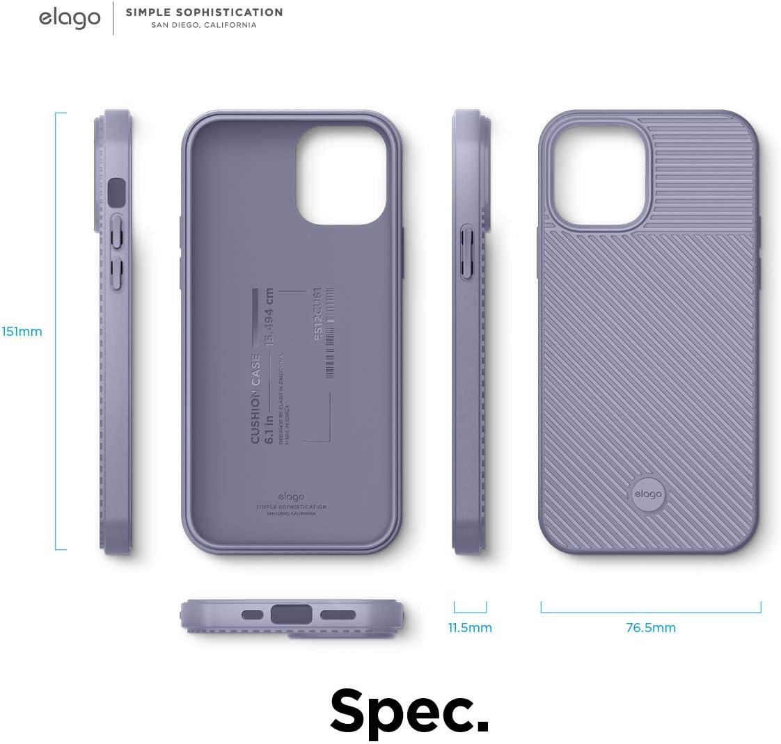 imageelago Protective Cushion Case Compatible with iPhone 12 and Compatible with iPhone 12 Pro 61 Inch 2020 Purple Grey  Shock Absorbing Design Wireless Charging Supported
