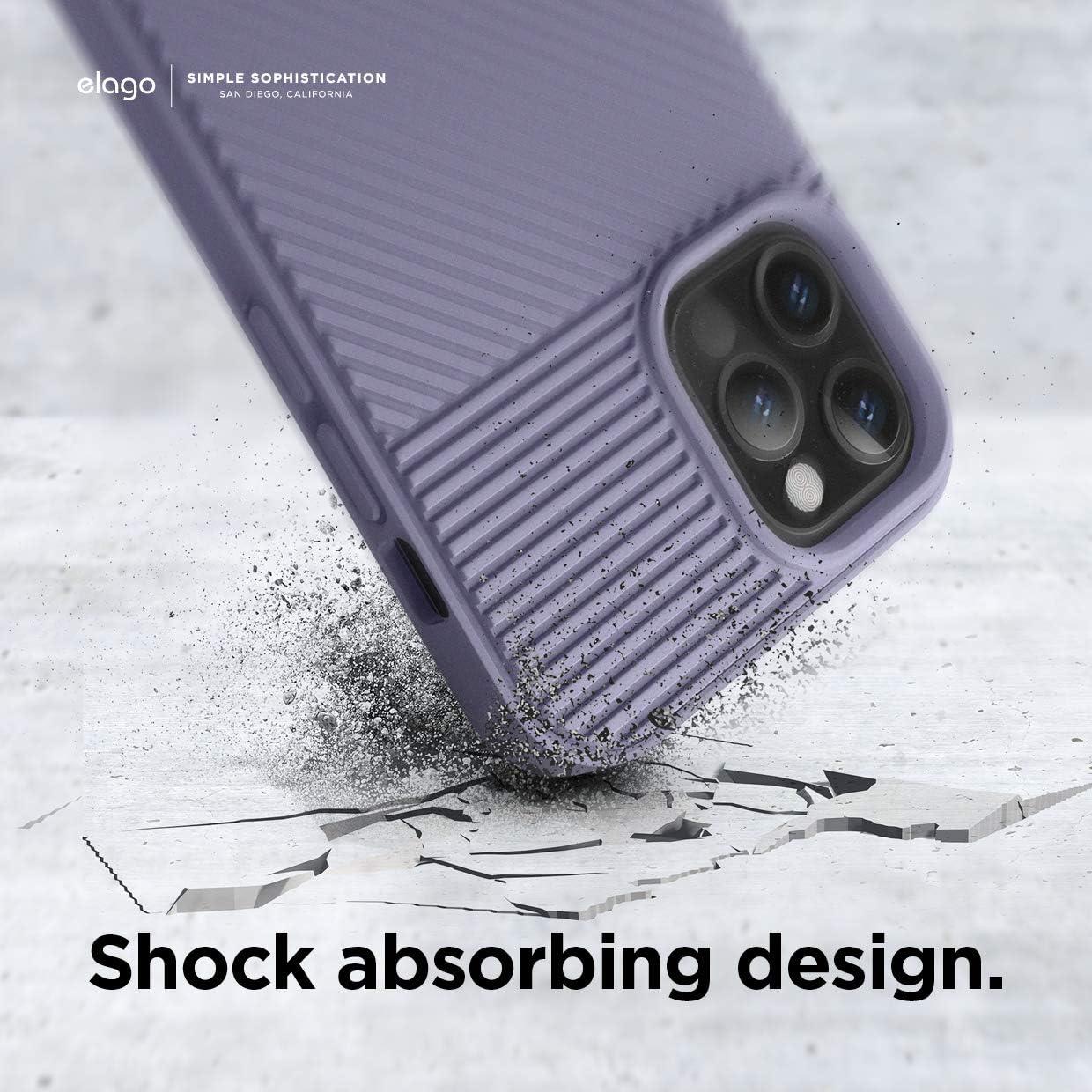 imageelago Protective Cushion Case Compatible with iPhone 12 and Compatible with iPhone 12 Pro 61 Inch 2020 Purple Grey  Shock Absorbing Design Wireless Charging Supported
