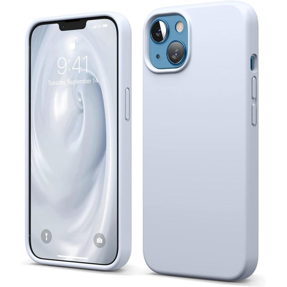 imageelago Liquid Silicone Case Compatible with iPhone 13 61 inchPremium Silicone Full Body Protection  3 Layer Shockproof Phone Case Microfiber LiningBright blue