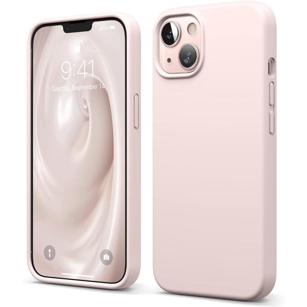 imageelago Liquid Silicone Case Compatible with iPhone 13 61 inchPremium Silicone Full Body Protection  3 Layer Shockproof Phone Case Microfiber LiningPink