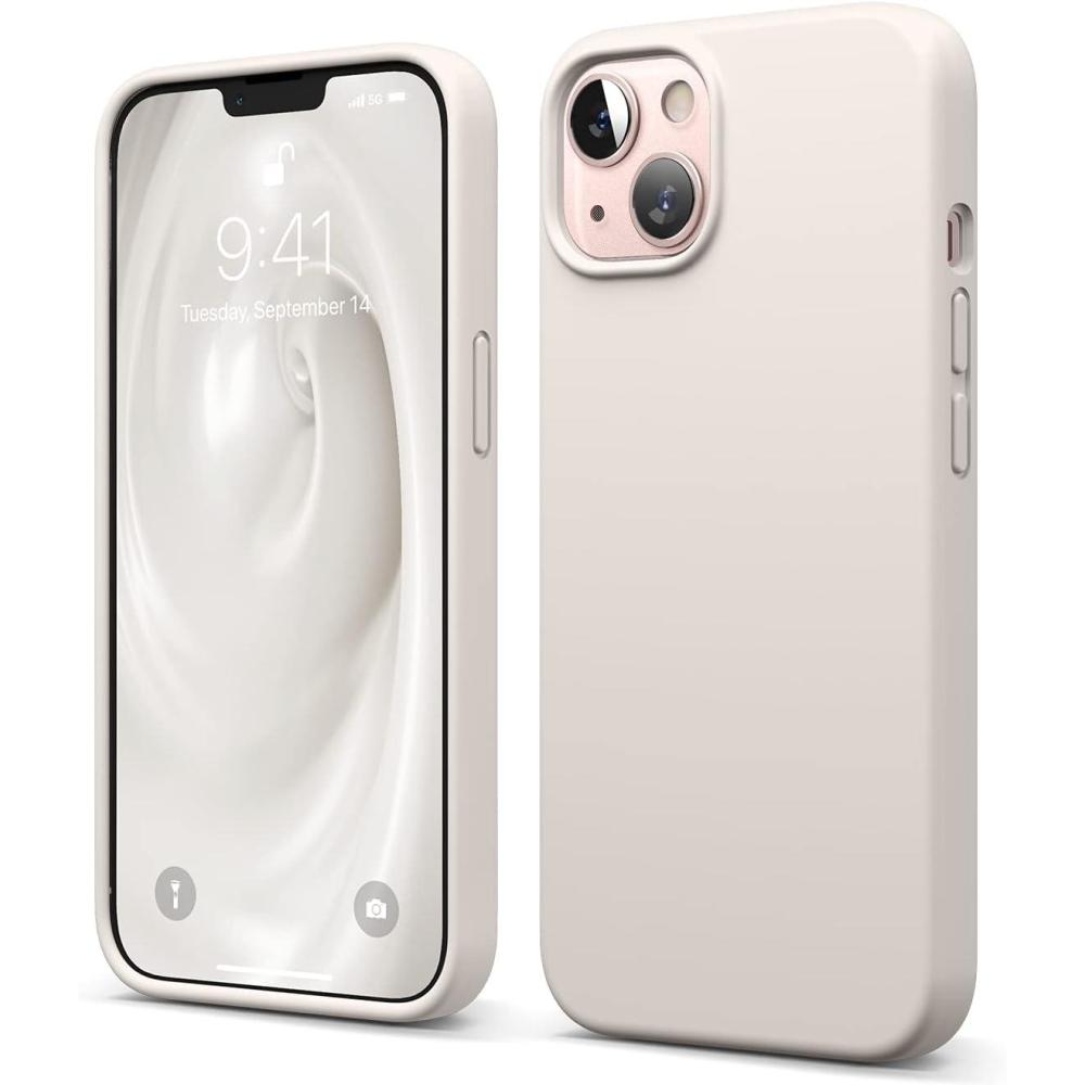imageelago Liquid Silicone Case Compatible with iPhone 13 61 inchPremium Silicone Full Body Protection  3 Layer Shockproof Phone Case Microfiber LiningStone