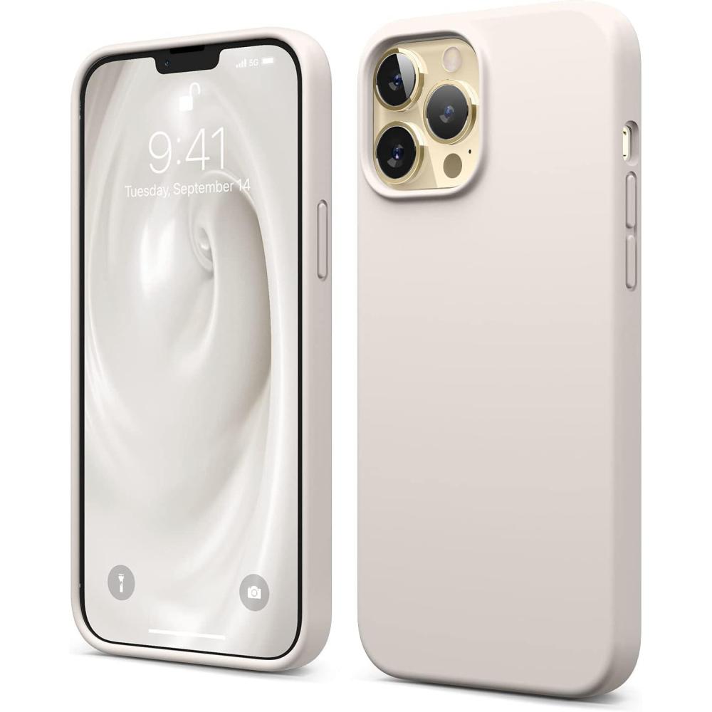 imageelago Liquid Silicone Case Compatible with iPhone 13 Pro Max 67 inches Premium Silicone Case Full Protection Case  Shockproof Cover with 3 Structure WhiteStone