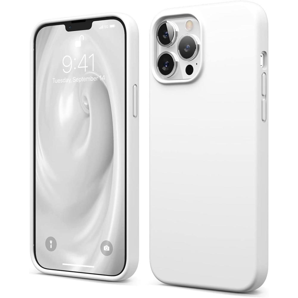 imageelago Liquid Silicone Case Compatible with iPhone 13 Pro Max 67 inches Premium Silicone Case Full Protection Case  Shockproof Cover with 3 Structure Whitewhite