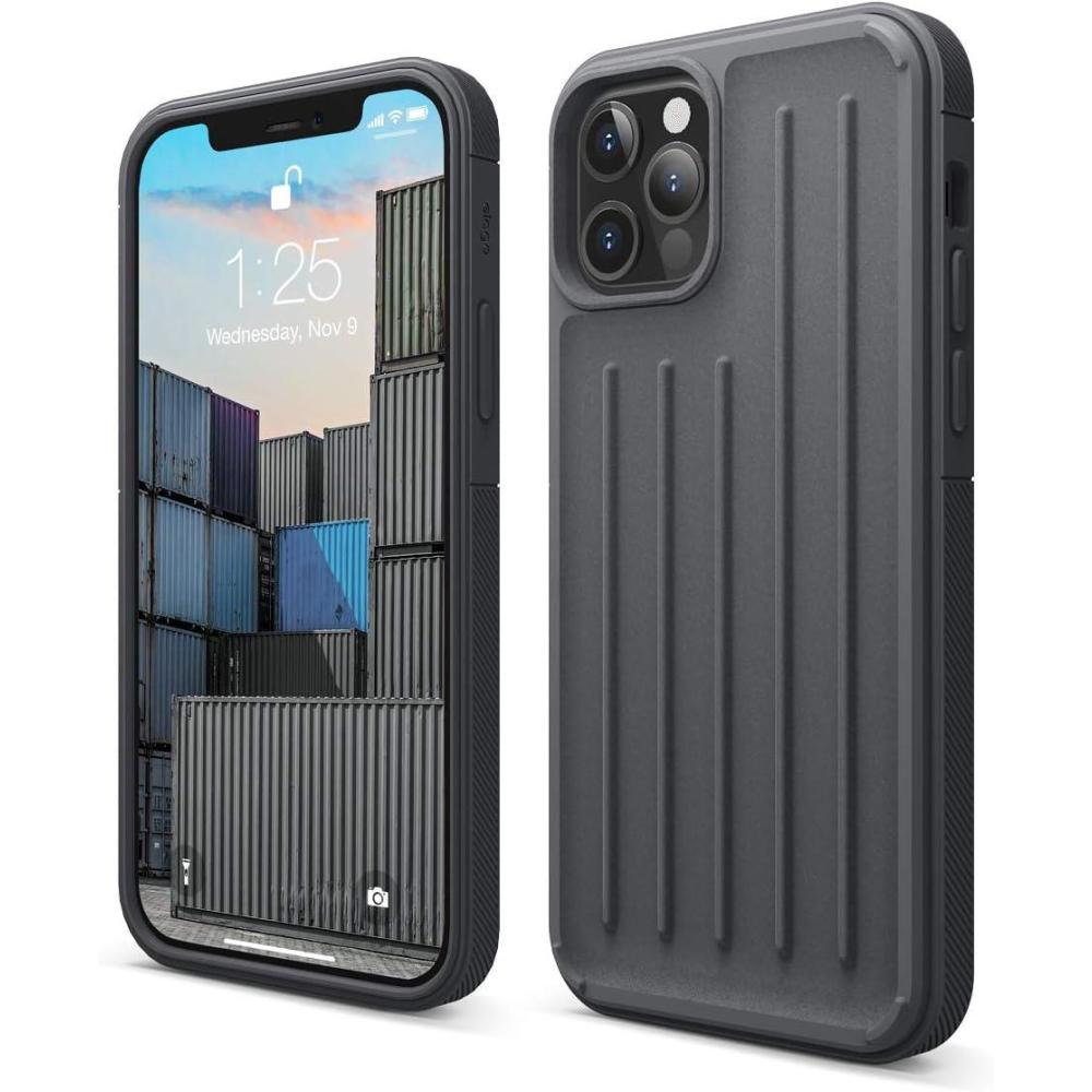 imageelago Protective Armor Case Compatible with iPhone 12 and Compatible with iPhone 12 Pro 61 Inch Graphite Grey  Shock Absorbing Design Durable TPU Wireless Charging Supported