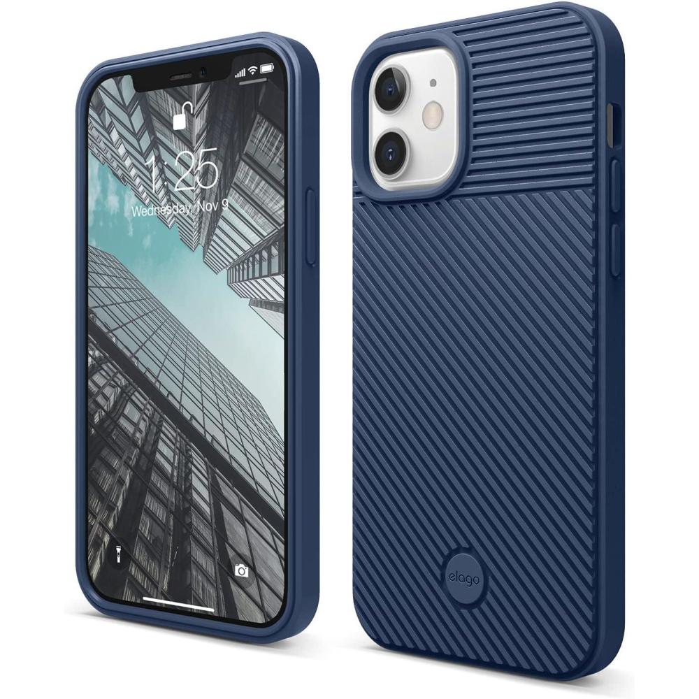 imageelago Protective Cushion Case Compatible with iPhone 12 and Compatible with iPhone 12 Pro 61 Inch 2020 Navy Blue  Shock Absorbing Design Wireless Charging Supported