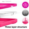 imageelago Liquid Silicone Case Compatible with iPhone 13 Pro Max 67 inches Premium Silicone Case Full Protection Case  Shockproof Cover with 3 Structure WhiteNeon Hot Pink