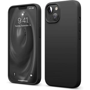 imageelago Liquid Silicone Case Compatible with iPhone 13 61 inchPremium Silicone Full Body Protection  3 Layer Shockproof Phone Case Microfiber LiningBlack