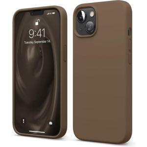 imageelago Liquid Silicone Case Compatible with iPhone 13 61 inchPremium Silicone Full Body Protection  3 Layer Shockproof Phone Case Microfiber LiningBrown