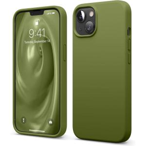 imageelago Liquid Silicone Case Compatible with iPhone 13 61 inchPremium Silicone Full Body Protection  3 Layer Shockproof Phone Case Microfiber LiningCedar Green