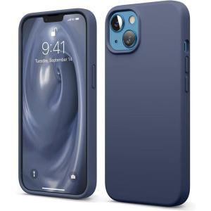 imageelago Liquid Silicone Case Compatible with iPhone 13 61 inchPremium Silicone Full Body Protection  3 Layer Shockproof Phone Case Microfiber LiningIndigo Jeans