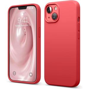 imageelago Liquid Silicone Case Compatible with iPhone 13 61 inchPremium Silicone Full Body Protection  3 Layer Shockproof Phone Case Microfiber LiningRed