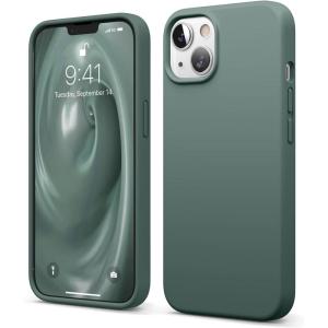 imageelago Liquid Silicone Case Compatible with iPhone 13 61 inchPremium Silicone Full Body Protection  3 Layer Shockproof Phone Case Microfiber Liningdark green