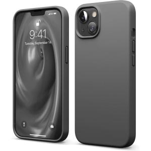 imageelago Liquid Silicone Case Compatible with iPhone 13 61 inchPremium Silicone Full Body Protection  3 Layer Shockproof Phone Case Microfiber Liningdark grey