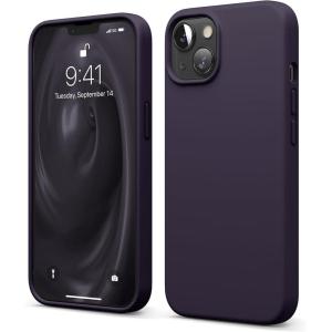 imageelago Liquid Silicone Case Compatible with iPhone 13 61 inchPremium Silicone Full Body Protection  3 Layer Shockproof Phone Case Microfiber Liningdark violet