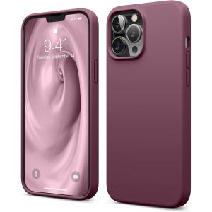imageelago Liquid Silicone Case Compatible with iPhone 13 Pro Max 67 inches Premium Silicone Case Full Protection Case  Shockproof Cover with 3 Structure WhiteBurgundy