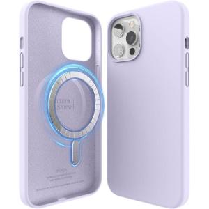 imageelago Magnetic Silicone Case Lovely Pink for iPhone 1212 Pro Builtin Magnets Compatible with MagSafe Accessories CaseLavender