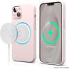 imageelago Magnetic Case Compatible with MagSafe and iPhone 13 61 Inch  Builtin Magnets Liquid Silicone Protective Cover Compatible with All MagSafe Accessories Jean IndigoLovely Pink