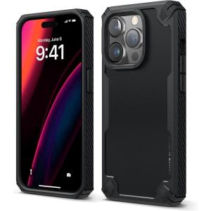 imageelago Armor Compatible with iPhone 14 Pro Case 61 Inch  US Military Grade Drop Protection HeavyDuty Protective Case Carbon Fiber Texture Tough Rugged Design Shockproof Bumper Cover Dark GreenBlack
