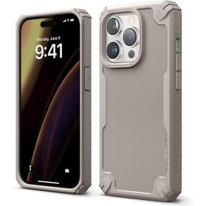 imageelago Armor Compatible with iPhone 14 Pro Case 61 Inch  US Military Grade Drop Protection HeavyDuty Protective Case Carbon Fiber Texture Tough Rugged Design Shockproof Bumper Cover Dark GreenSand