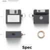 imageelago Floppy Disk Case Compatible with AirPods 3rd Generation Case  Compatible with AirPods 3 Case Cover Carabiner Included Shock Resistant Full Protection Supports Wireless Charging Dark GreyDark Grey