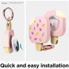 imageelago Ice Cream Case Compatible with Apple AirTag Keychain Compatible with AirTag Case  Drop Protection Carabiner Key Ring Track Dogs Keys Backpacks Purses Tracking Device Not Included MintLovely Pink