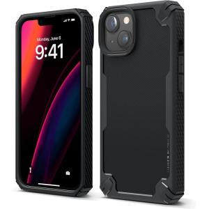 imageelago Armor Compatible with iPhone 14 Case 61 Inch  US Military Grade Drop Protection HeavyDuty Protective Case Carbon Fiber Texture Tough Rugged Design Shockproof Bumper Cover BlackBlack
