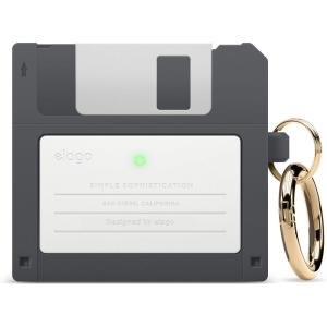 imageelago Floppy Disk Case Compatible with AirPods 3rd Generation Case  Compatible with AirPods 3 Case Cover Carabiner Included Shock Resistant Full Protection Supports Wireless Charging Dark GreyDark Grey