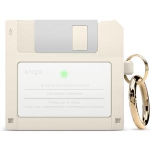 imageelago Floppy Disk Case Compatible with AirPods 3rd Generation Case  Compatible with AirPods 3 Case Cover Carabiner Included Shock Resistant Full Protection Supports Wireless Charging Dark GreyClassic White