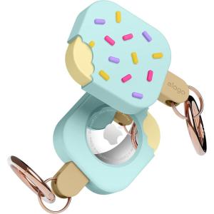 imageelago Ice Cream Case Compatible with Apple AirTag Keychain Compatible with AirTag Case  Drop Protection Carabiner Key Ring Track Dogs Keys Backpacks Purses Tracking Device Not Included MintMint