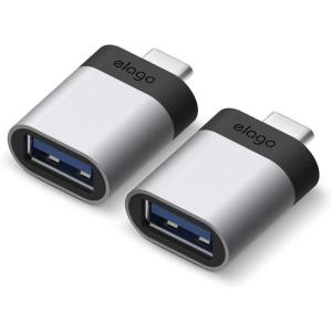 imageelago Mini Aluminum USBC to USB 30 Female Mini Adapter for MacBook Pro 20182017 MacBook Air 2018 and Other Devices with TypeC USB 2PackSilver