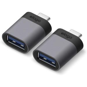 imageelago Mini Aluminum USBC to USB 30 Female Mini Adapter for MacBook Pro 20182017 MacBook Air 2018 and Other Devices with TypeC USB 2PackSpace Grey