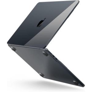 imageelago Ultra Slim Hard Case Compatible with MaBcook Air M2 M3 2023 2024 153 inch with Touch Bar A2941A3114Clear  Full Protection Access to All Features ClearDark Grey