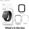 imageelago Duo Case Compatible with Apple Watch 10 Full Protection Hard PC  TPU Material Full Access to Screen TPU TransparentPC Black Yellow Metallic Dark Grey Light Blue Lovely Pink 46mmTPU Black  PC Metalic Dark Grey  Clear