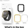 imageelago Duo Case Compatible with Apple Watch 10 Full Protection Hard PC  TPU Material Full Access to Screen TPU TransparentPC Black Yellow Metallic Dark Grey Light Blue Lovely Pink 46mmTPU Black  PC Yellow  Clear