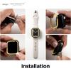 imageelago Duo Case Compatible with Apple Watch 10 Full Protection Hard PC  TPU Material Full Access to Screen TPU TransparentPC Black Yellow Metallic Dark Grey Light Blue Lovely Pink 46mmTPU Clear  PC Lovely Pink  Clear