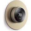 imageelago Wall Plate Cover Compatible with Google Nest Learning Thermostat 3rd 2nd 1st Nest Thermostat E Brass  Exact Color Match with Nest Fingerprint Resistant Durable Aluminum Non PlasticBrass