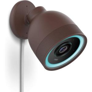 imageelago Camera Cover Compatible with Google Nest Cam IQ Outdoor Brown  Infrared LED Visible Holes for MicrophoneSpeaker Camouflage Easy Installation AllWeather Protective Skin VentilationBrown