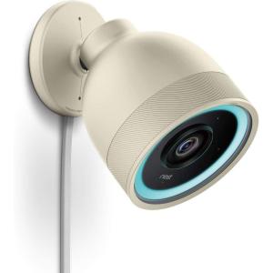imageelago Camera Cover Compatible with Google Nest Cam IQ Outdoor Brown  Infrared LED Visible Holes for MicrophoneSpeaker Camouflage Easy Installation AllWeather Protective Skin VentilationClassic White