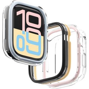 imageelago Duo Case Compatible with Apple Watch 10 Full Protection Hard PC  TPU Material Full Access to Screen TPU TransparentPC Black Yellow Metallic Dark Grey Light Blue Lovely Pink 46mmTransparent  Black  Yellow  Dark Grey  Blue  Pink