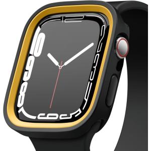 imageelago Duo Case Compatible with Apple Watch 10 Full Protection Hard PC  TPU Material Full Access to Screen TPU TransparentPC Black Yellow Metallic Dark Grey Light Blue Lovely Pink 46mmTPU Black  PC Yellow  Clear