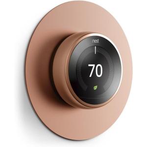 imageelago Wall Plate Cover Compatible with Google Nest Learning Thermostat 3rd 2nd 1st Nest Thermostat E Brass  Exact Color Match with Nest Fingerprint Resistant Durable Aluminum Non PlasticCopper