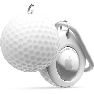imageelago Ball Series Case Compatible with Apple AirTag Drop Protection Keychain Track Keys Backpacks Purses Dogs Kids Tracking Device Not Included RugbyGOLF