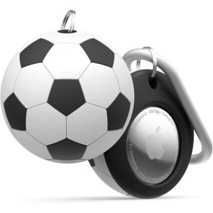 imageelago Ball Series Case Compatible with Apple AirTag Drop Protection Keychain Track Keys Backpacks Purses Dogs Kids Tracking Device Not Included RugbySOCCER