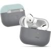 imageelago Duo Case Compatible with AirPods Pro Case 2 Caps  1 Body Supports Wireless Charging Light Grey Baby Mint  Dark Grey Translucent Top  Light Grey  Baby MintBottom  Dark Grey Translucent
