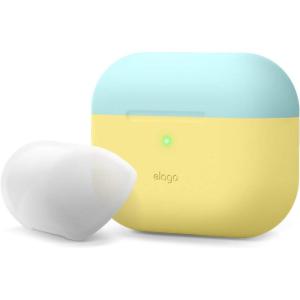 imageelago Duo Case Compatible with AirPods Pro Case 2 Caps  1 Body Supports Wireless Charging Light Grey Baby Mint  Dark Grey Translucent Top  Coral Blue  Nightglow BlueBottom  Yellow
