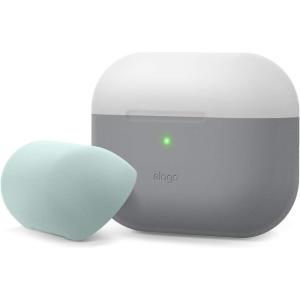 imageelago Duo Case Compatible with AirPods Pro Case 2 Caps  1 Body Supports Wireless Charging Light Grey Baby Mint  Dark Grey Translucent Top  Light Grey  Baby MintBottom  Dark Grey Translucent