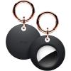 imageelago Basic Case Compatible with AirTag Keychain  Full Protection Keychain Included Slim and Simple Design Food Grade Silicone AntiScratch Safe for Kids and ChildrenBlack