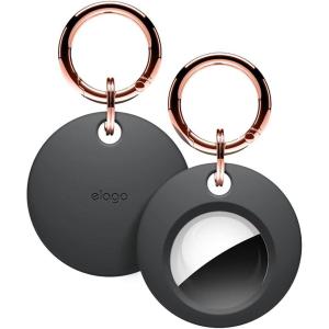 imageelago Basic Case Compatible with AirTag Keychain  Full Protection Keychain Included Slim and Simple Design Food Grade Silicone AntiScratch Safe for Kids and ChildrenDark Gray