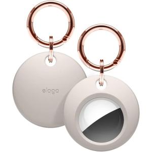 imageelago Basic Case Compatible with AirTag Keychain  Full Protection Keychain Included Slim and Simple Design Food Grade Silicone AntiScratch Safe for Kids and ChildrenStone