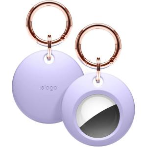 imageelago Basic Case Compatible with AirTag Keychain  Full Protection Keychain Included Slim and Simple Design Food Grade Silicone AntiScratch Safe for Kids and ChildrenLavender